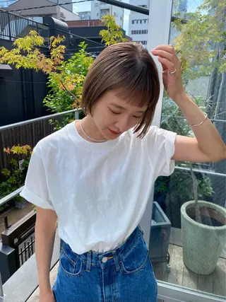 ショート カラー 似合わせカット レイヤー/ボブのヘアスタイル