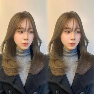 セミロング カラー 心斎橋/縮毛矯正 /艶髪カラーのヘアスタイル