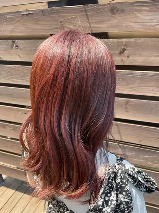 セミロング カラー 梨子🐣艶カラー🌈 ダメージレス💖のヘアスタイル