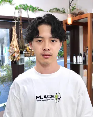 ショート パーマ メンズ 木村陸弥 似合わせ 透明感カラー🌿のヘアスタイル