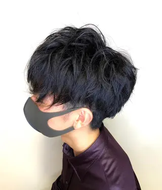 ミディアム 柳澤 和也のヘアスタイル