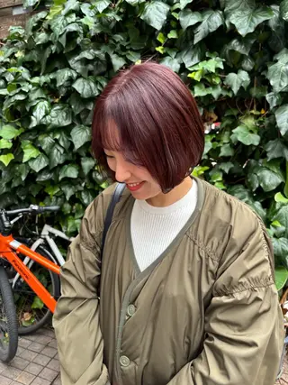 ショート 🤍Nozomi/ オリーブカラー🌿のヘアスタイル