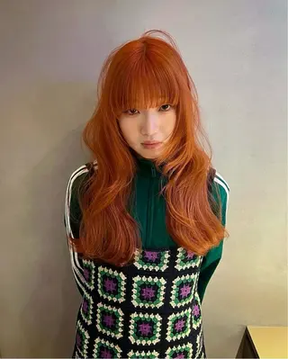 ロング カラー ヘアアレンジ 縮毛矯正ブリーチ/ ベージュmamiのヘアスタイル