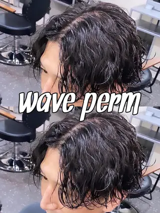 ショート パーマ メンズ パーマ/ダブルカラー ブリーチ⭐️海斗のヘアスタイル