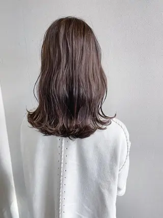 セミロング カラー ケアブリーチ /髪質 改善/古橋圭史郎のヘアスタイル