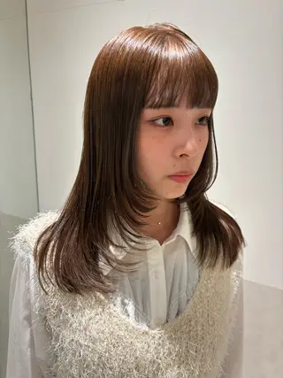 ミディアム カラー パーマ ヘアアレンジ 押切 響　のヘアスタイル