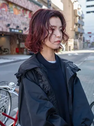 ミディアム カラー パーマ 栄・伏見 JOULE'Sのヘアスタイル