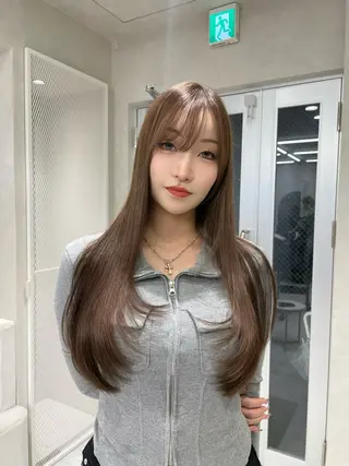 ロング カラー ブリなしWカラー✨️ 髪質改善【タケル】のヘアスタイル