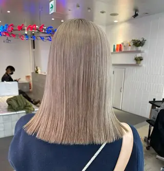 セミロング カラー 透明感/血色カラー/ 似合せレイヤー/ゆいのヘアスタイル