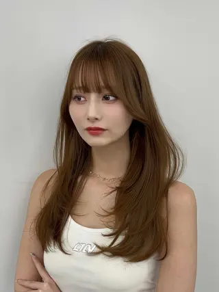 ロング カラー レイヤーカット顔周り /アレンジ伊藤彪真のヘアスタイル