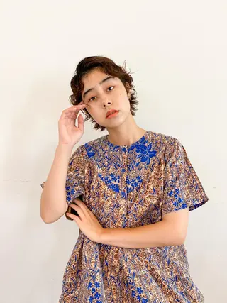 ショート カラー パーマ ヘアアレンジ メンズ キッズ ネイル マツエク・マツパ パーマスタイル🔅 sayacaのヘアスタイル