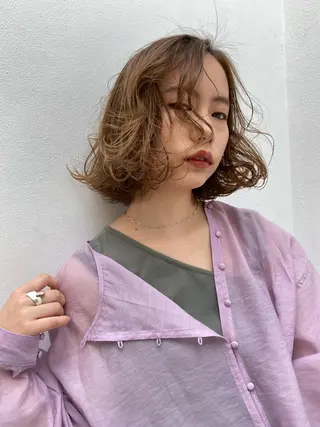 細めハイライト🩶 ボブ/レイヤーカットのヘアスタイル