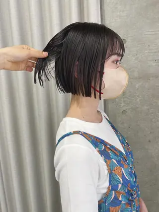 ショート カラー ボブパーマコテ巻き風 パーマNo1深江秀平のヘアスタイル