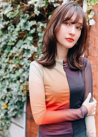 セミロング カラー MUSASHI ブリーチカラー◎のヘアスタイル