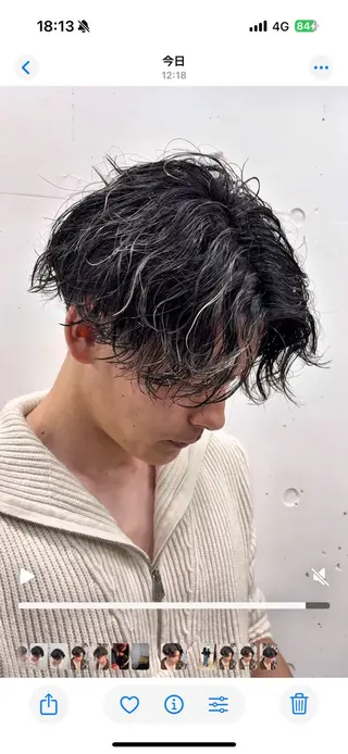 パーマ メンズ 似合わせヘア/ ハイライト/廣田歩のヘアスタイル