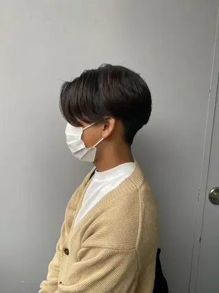 ショート パーマ メンズ ベージュカラー💖 やすひろのヘアスタイル