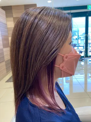 セミロング カラー 🔸縮毛矯正🔸 カソリ　ナユタのヘアスタイル