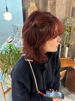 ミディアム カラー パーマ 暖色カラー/レイヤー 🌙 オノユリカのヘアスタイル