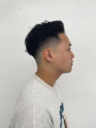 メンズ スパイキーパーマ 柏NO1 藤本葉のヘアスタイル