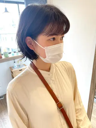 ショート パーマ 🩰オリーブ/ ベージュ松本咲花🩰のヘアスタイル