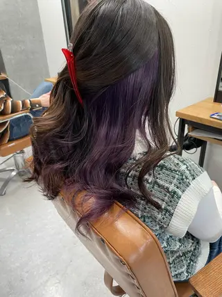 ロング カラー メンズモテパーマ💙 fuwaのヘアスタイル