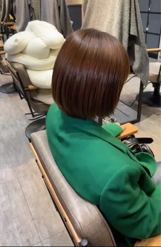 ショート 暗髪カラー/艶カラー /ヘアセットのヘアスタイル