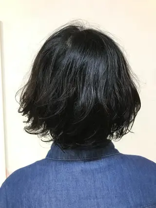 ミディアム カラー パーマ 横田 尚登のヘアスタイル
