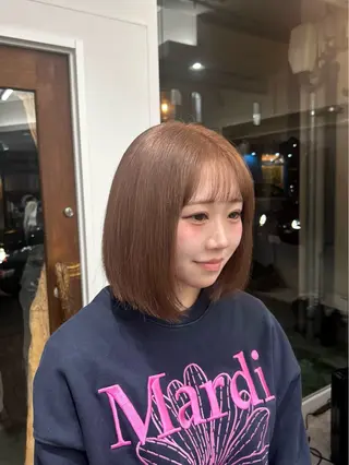 ミディアム カラー IO【イオ】ブリーチ／ダブルカラー/髪質改善/ケアブリーチ/ハイトーン／長野市／長野駅所属・木藤 優杏のヘアスタイル