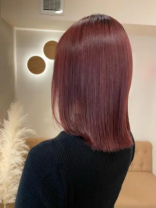 カラー シンバヒナノ/パーマ レイヤーカット/ボブのヘアスタイル