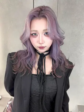 セミロング カラー ONYX所属・ブリーチ/ハイトーン ミルクティー/ハルトのヘアスタイル