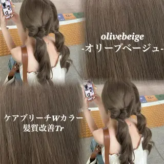 ロング カラー NAMI🤎ブラウン &ミルクティー🤍のヘアスタイル