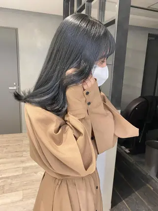 セミロング カラー ヘアアレンジ 🌷FUKA🌷 まろやかハイトーンのヘアスタイル