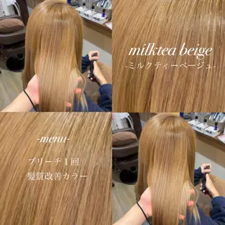 セミロング 🎀ハイトーン/ 艶カラー/夕月🎀のヘアスタイル