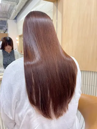 ロング 蜂須賀🐝縮毛矯正 ストレートパーマのヘアスタイル