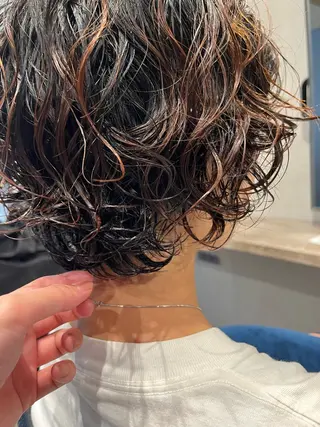 ショート パーマ 彩葉/ブリーチ/ カットモデル栄・伏見のヘアスタイル