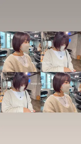 ショート カラー パーマ ヘアアレンジ メンズ キッズ ネイル マツエク・マツパ アイブロウ 透明感カラー・レイヤ ー🎀amika🎀のヘアスタイル