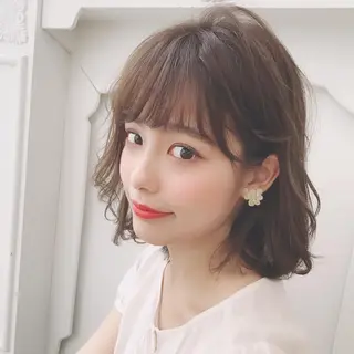 ミディアム 艶カラー/フェイス レイヤー/たむのヘアスタイル