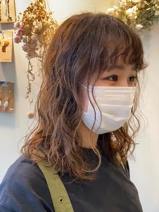 ミディアム パーマ 21salon所属・non .のヘアスタイル
