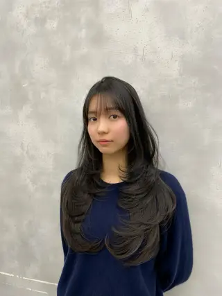 ロング カラー レイヤー/艶カラー /韓国ヘア/高松のヘアスタイル