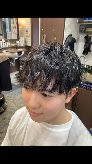 パーマ メンズ ルピナス中田店長 山口大地のヘアスタイル