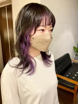 ミディアム aW HAIRカンノ カナエのヘアスタイル