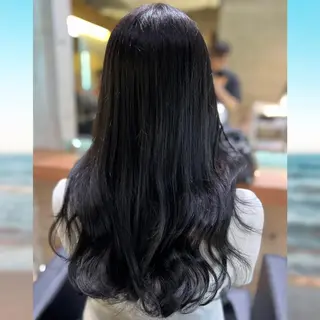 ロング カラー ヘアアレンジ 🎀羽エクステ&韓国 ヘア大人気♡mi🌙のヘアスタイル