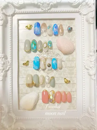 ネイル 🌙都岡 ムーンネイルのネイルデザイン