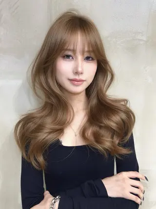 ロング カラー 韓国×ワンホン 艶カラー/ハヅキ🎀のヘアスタイル