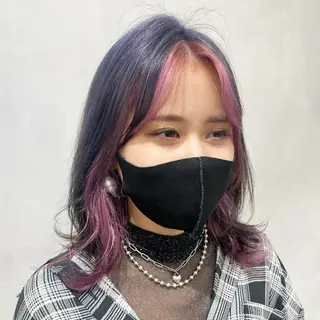 ミディアム カラー デザインカラー/パー マ🦖外岡咲希🦖のヘアスタイル