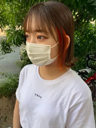 ミディアム 亀川蓮 Agu hairのヘアスタイル