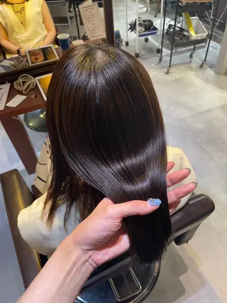 ミディアム パーマ eim hair rink  長津田店所属・🫧透明感カラー 🫧しほのヘアスタイル