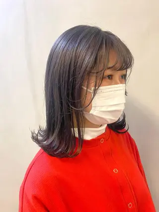 ミディアム カラー ハル🌸柔色/ ブリーチなし/艶髪のヘアスタイル