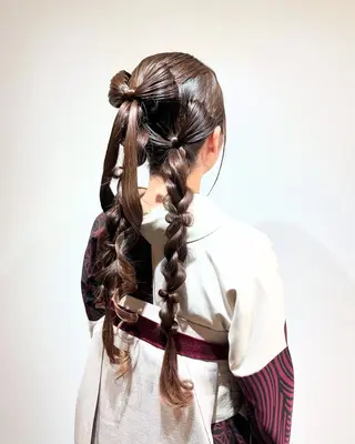 ロング ヘアアレンジ Noele hair atelier(ノエルヘアアトリエ)所属・北上ゆい/個性派/ ナチュラルアレンジのヘアスタイル