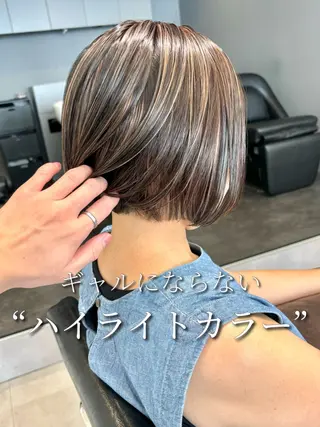 ショート カラー ハイライト/ショート /ボブ/RYOHEIのヘアスタイル